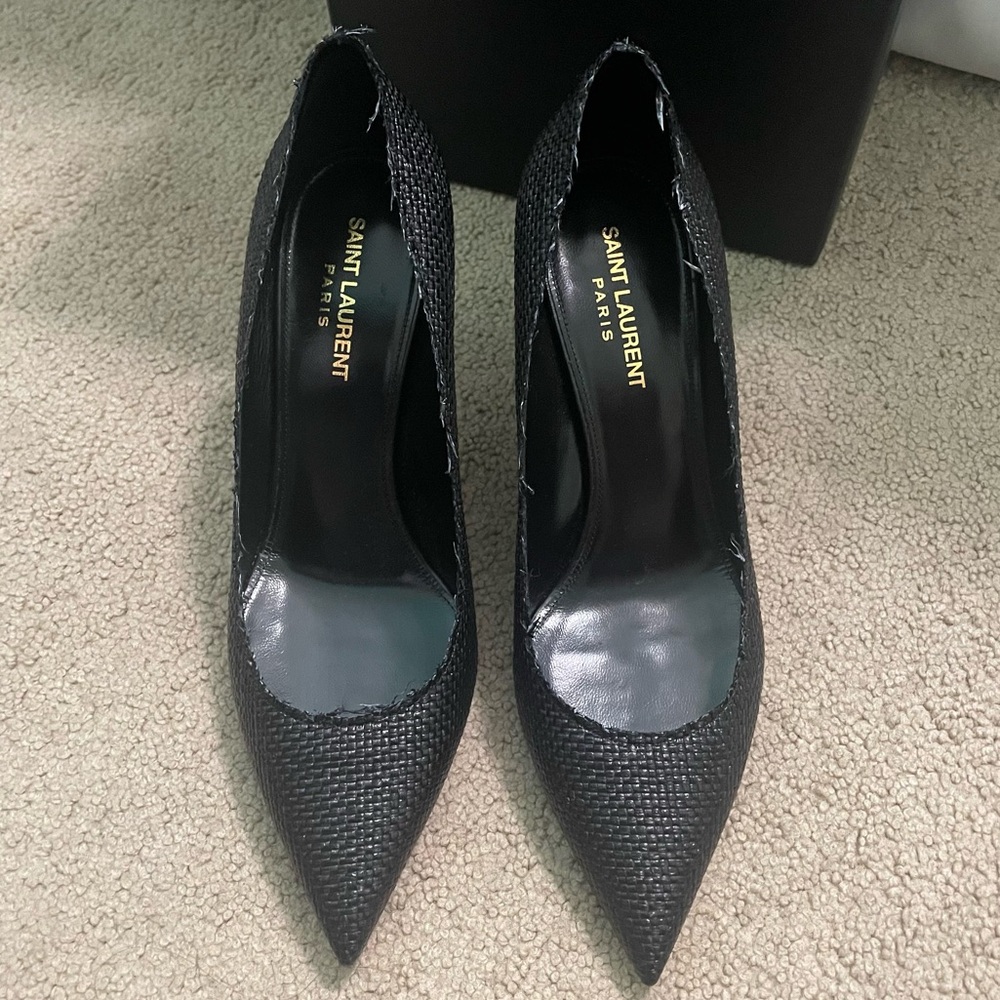 ysl raffia heels